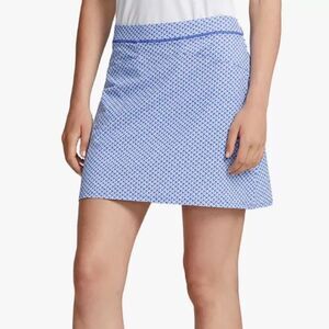NWT-RLX Ralph Lauren-Pleated Active Skort, Abstract Geo Blue- Size small